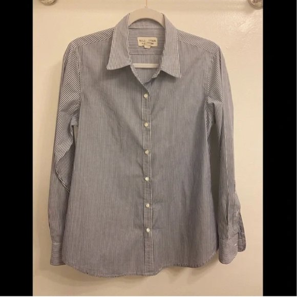 Nili Lotan | Stripe Blue and White Button up - Picture 3 of 8